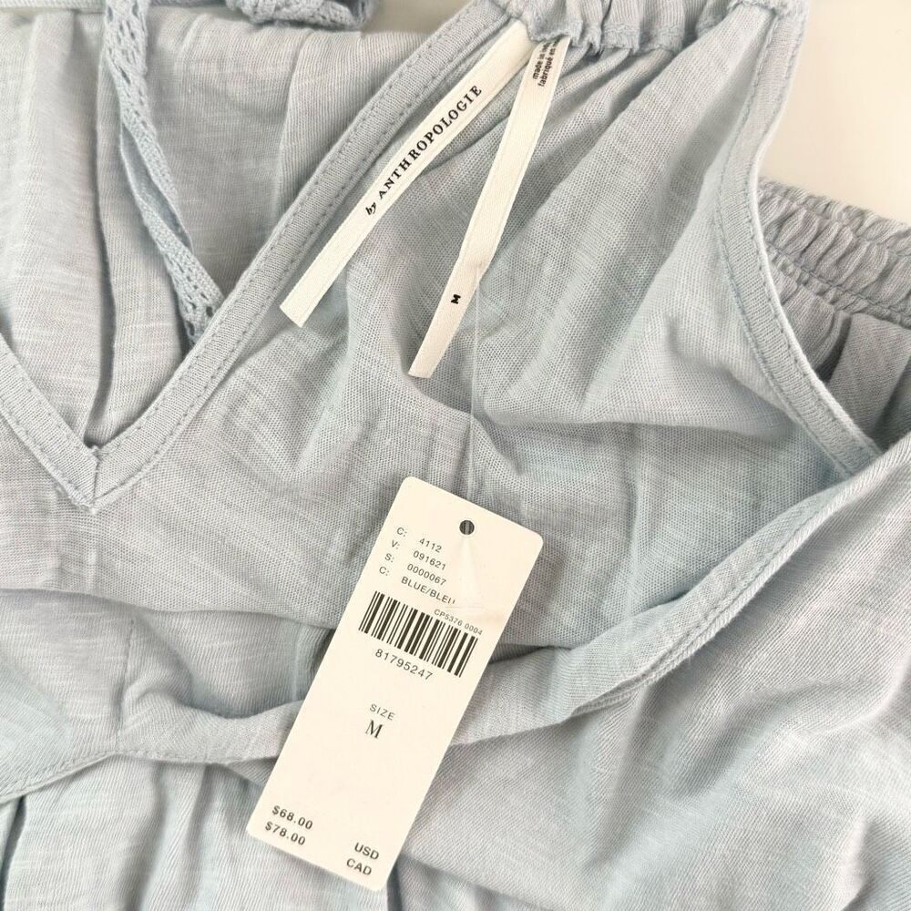 Anthropologie Light Blue Lace Lined Sleeveless Blouse Shark Bite - Women’s US M - Picture 9 of 13